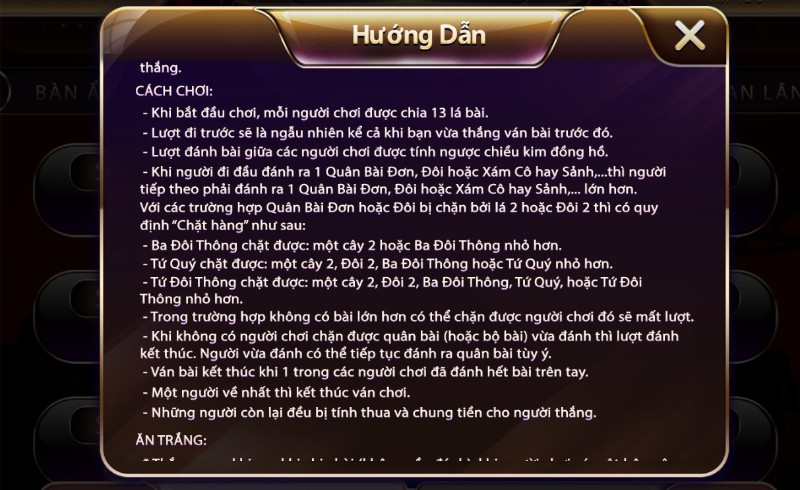 Luật chơi tiến lên Sunwin