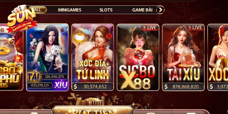 Dễ dàng tìm kiếm biểu tượng game tài xỉu ở trang chủ